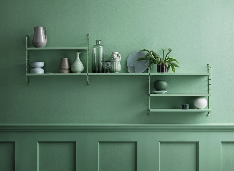 LOTTA-AGATON-2 Selecionamos 29 móveis e objetos decorativos em tons de verde para te inspirar., dona arquiteta, kale, greenery, pantone,Parisian apartment designed by Lotta Agaton