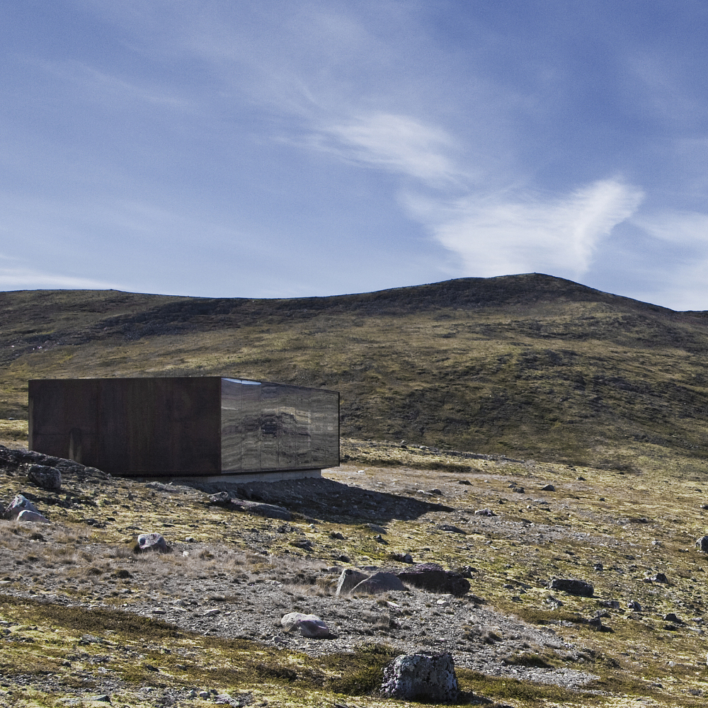 Pavilhão norueguês_espaço externo Pavilhão do Centro Norueguês de Renas