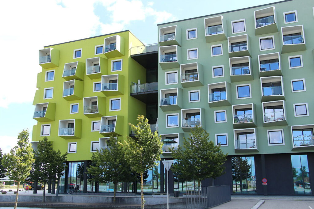 Orestad Plejecenter, cores na arquitetura: uso do verde