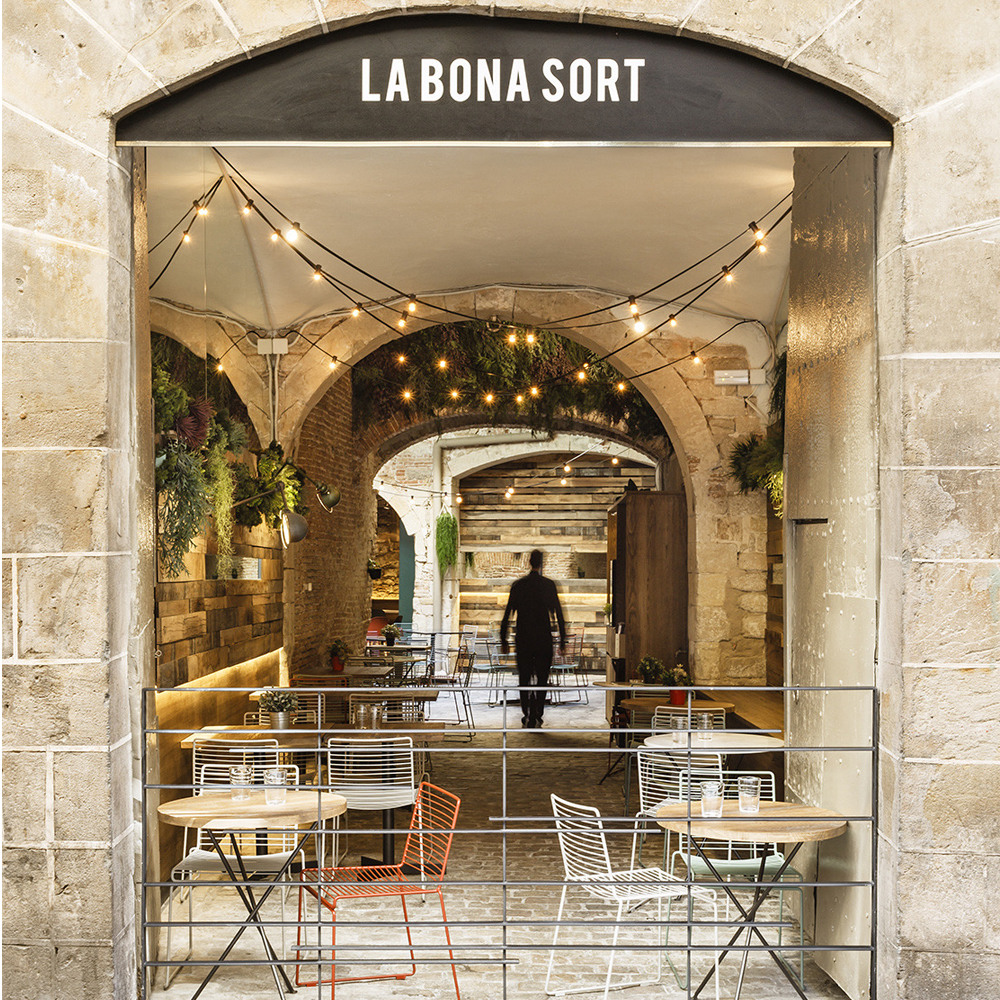 fachada do La Bona Sort, restaurante em Barcelona