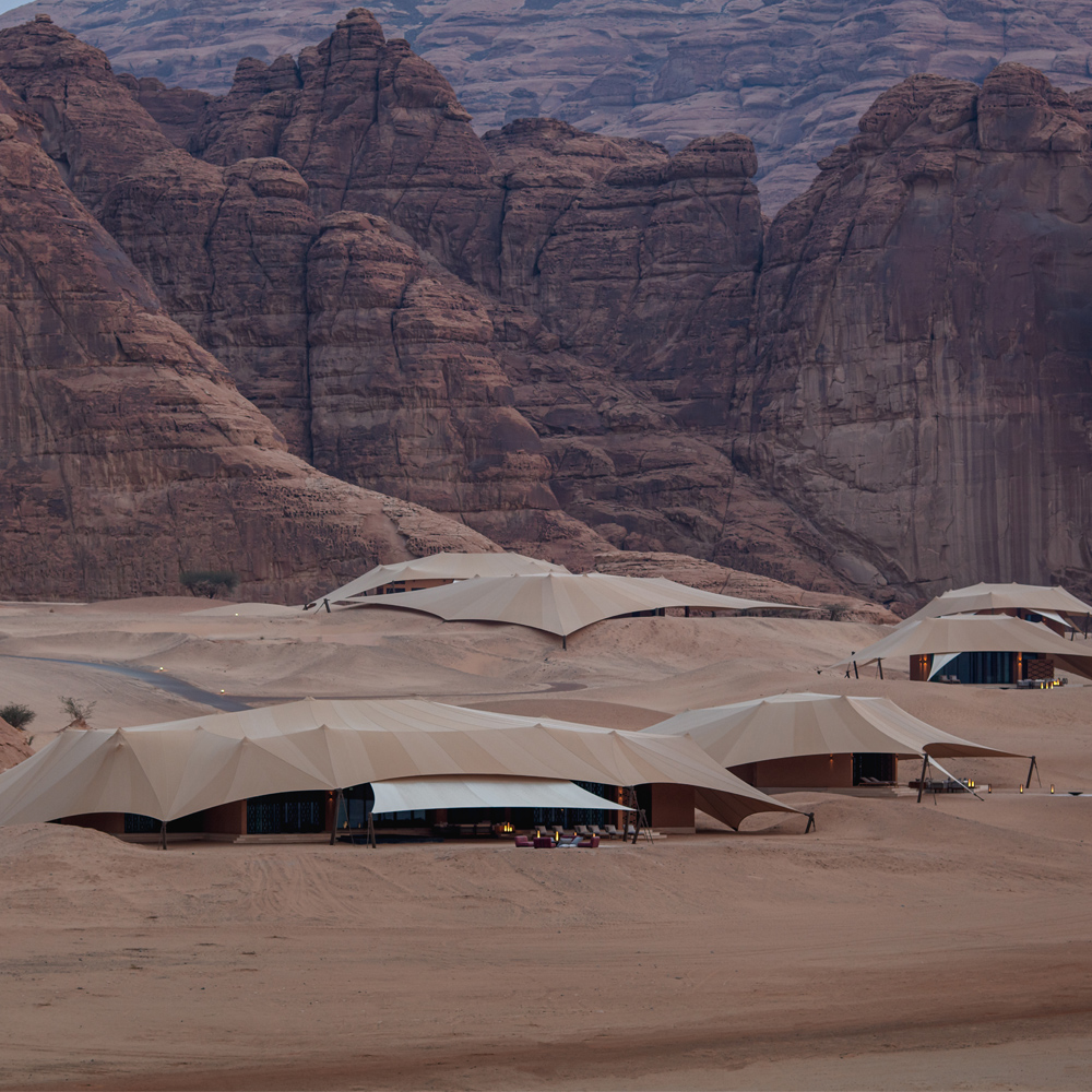 Cabanas no meio do deserto