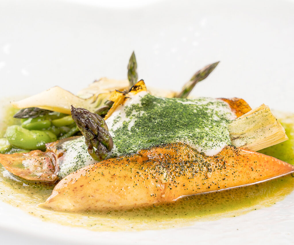 refeição a base de peixe no restaurante Glicine, do Santa Caterine - em Amalfi