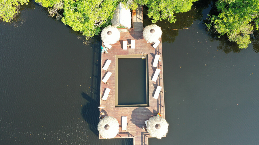 Piscina do Juma Amazon Lodge vista de cima