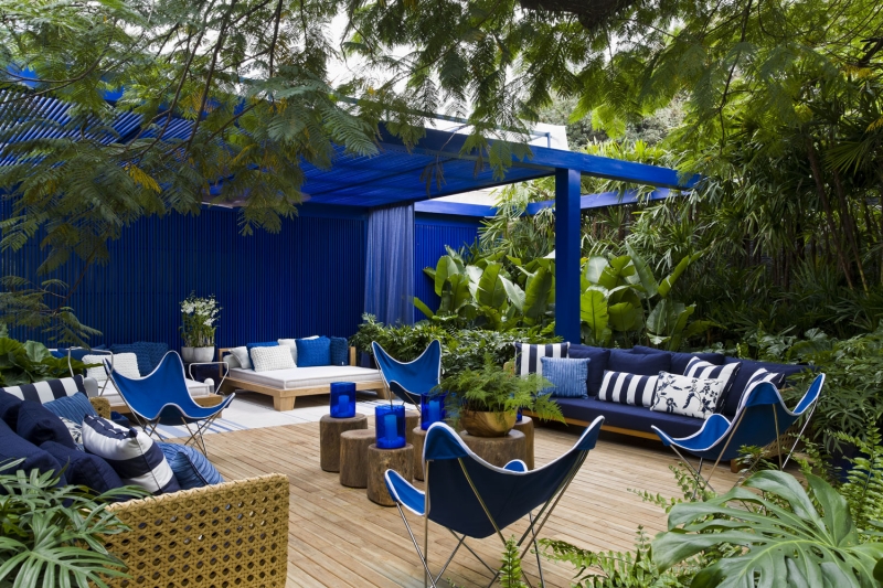 Casa cor 2013 - Projeto de interiores desenhado pela equipe do arquiteto Roberto Miggoto. Modelo de uso da cor azul na arquitetura de interiores