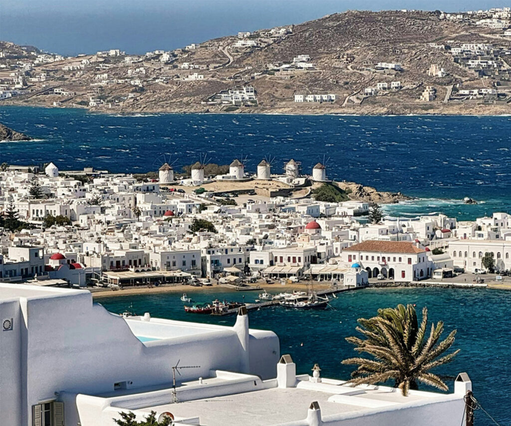 Ilha de Mykonos vista de cima