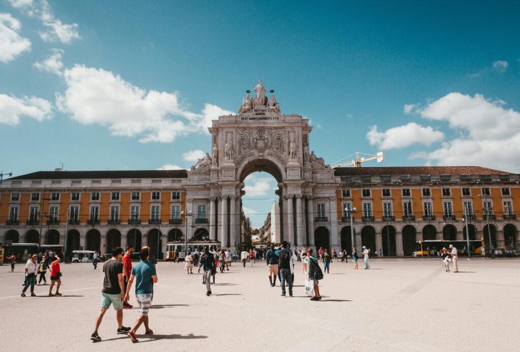 Lua de mel em Portugal_praça de Lisboa