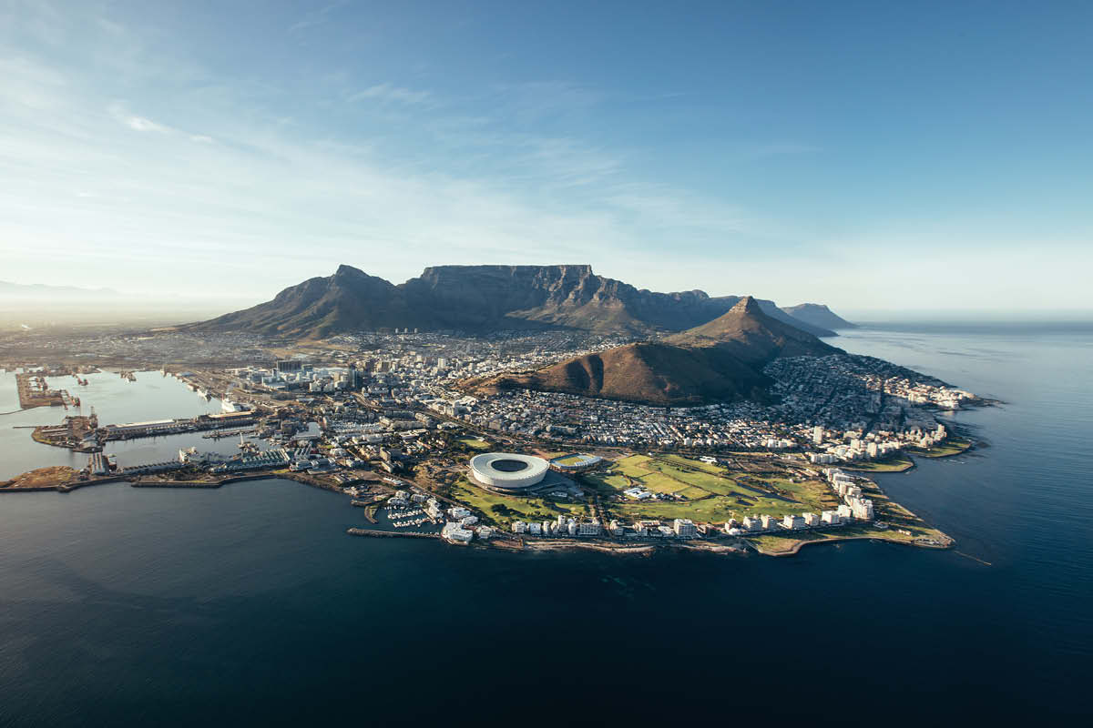 Visão aérea da Cidade do Cabo