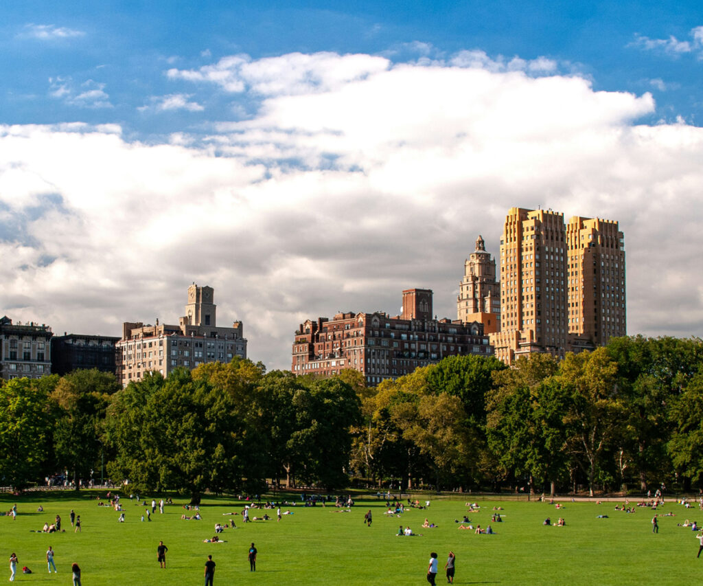 central park com prédios ao fundo