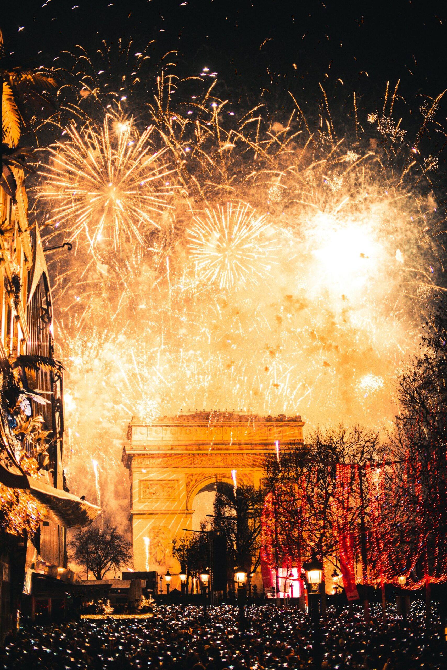 Fogos de artifício no ano novo de Paris.