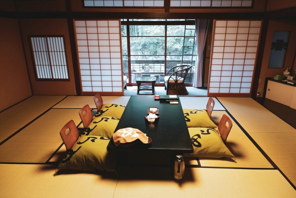 Sala tradicional em um Ryokan hotel do Japão