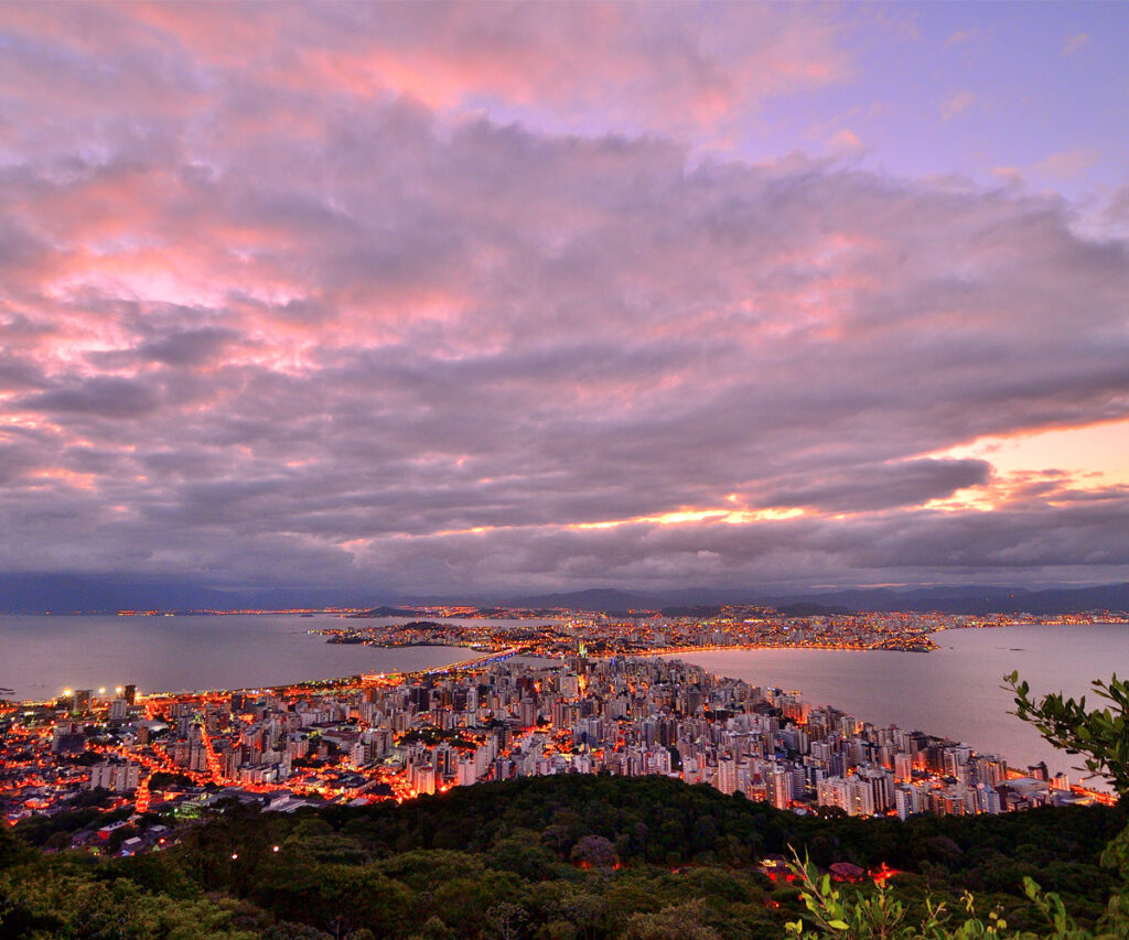 Vista do Morro da Cruz em Florianópolis