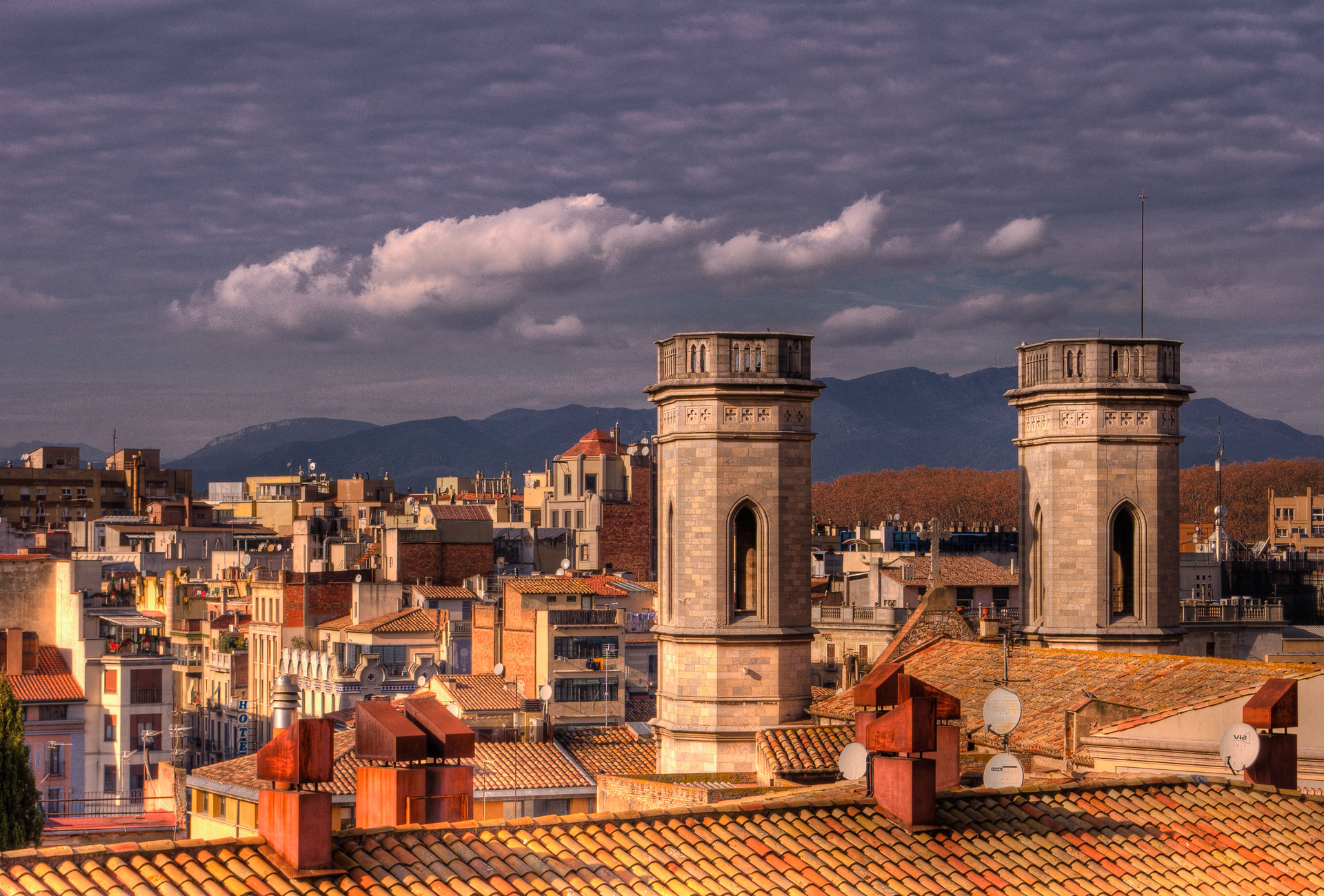 Vista de Girona. Espanha