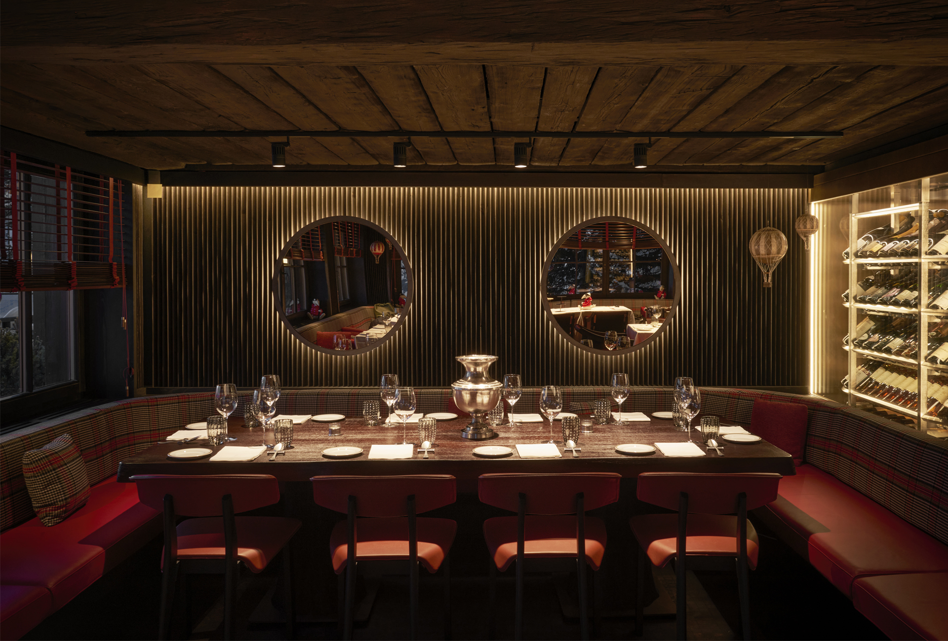 Área de jantar do Langosteria St. Moritz