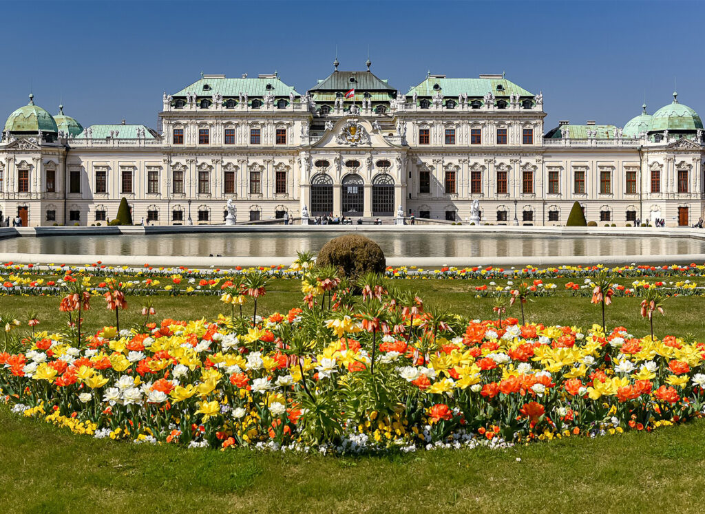Fachada do Palácio de Belvedere, opção de o que fazer em Viena