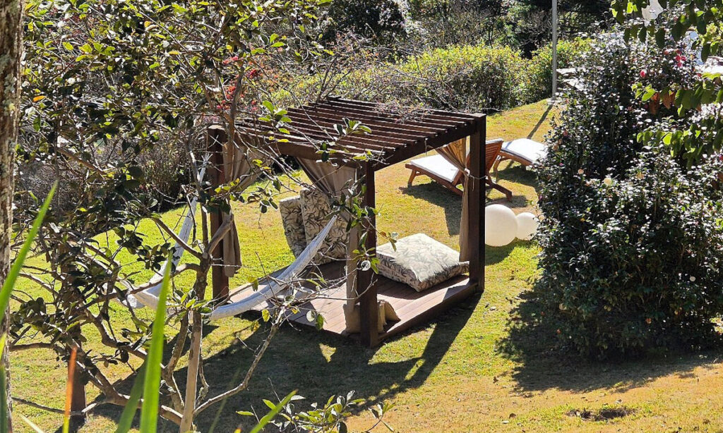 área de descanso para os hóspedes