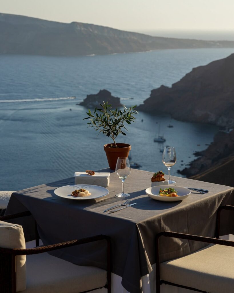 Área de jantar do restaurante Petra