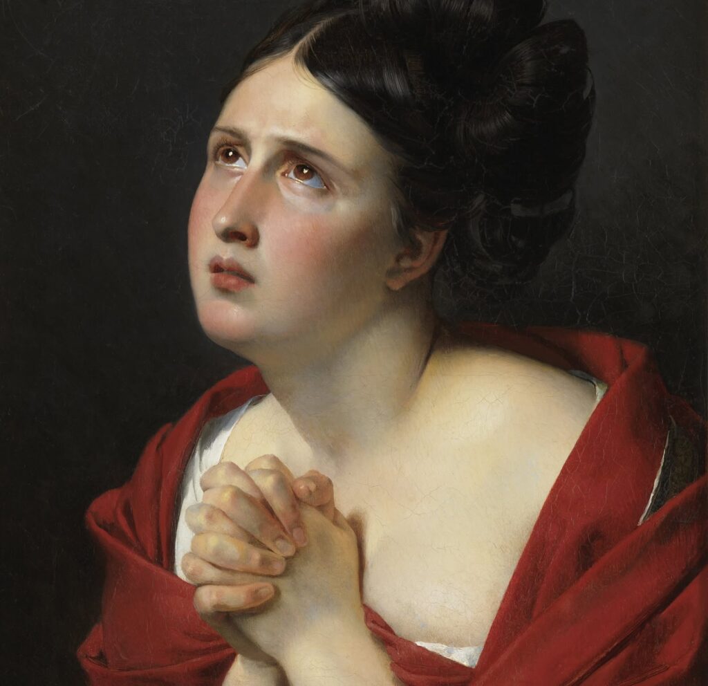 Pintura La Suppliante no Musée de la Vie Romantique, destaque entre museus pequenos em paris.