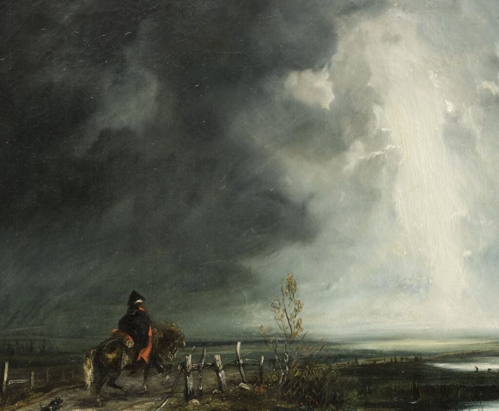 Pintura Le Cavalier de Paul Huet no Musée de la Vie Romantique, entre os museus pequenos em paris.